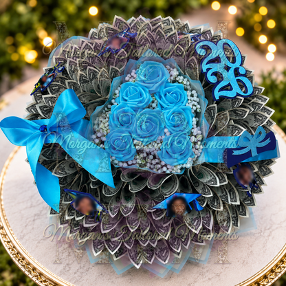 Luxury Money Bouquet – Custom Graduation, Birthday Cash Gift Arrangement (Processing Time 4-6 Business Days)