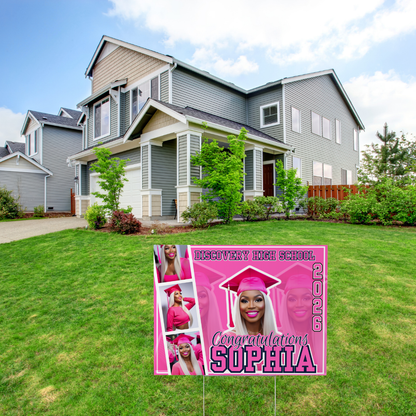 Custom Graduation Yard Signs | Personalized Grad Photo Yard Sign | Class of 2026 Lawn Sign