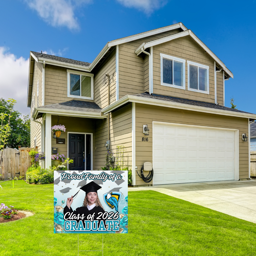 Custom Graduation Yard Signs | Personalized Grad Photo Yard Sign | Class of 2026 Lawn Sign