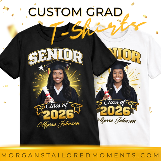 Custom Graduation T-Shirt – Class of 2026 | Personalized Photo or Name Tee