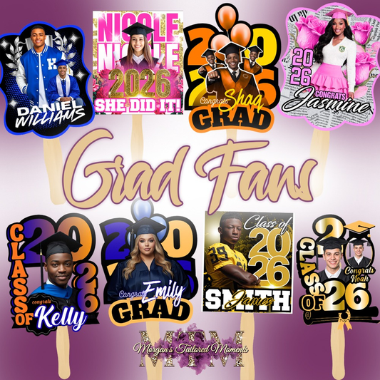Custom Graduation Fans | Photo Grad Fans | Graduation Party Hand Fans