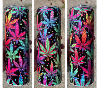 Neon Cannabis Stainless Steel Tumbler