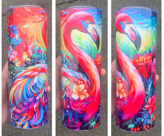 Flowers & Flamingos Stainless Steel Tumbler