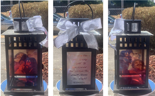 Personalized Rhinestone Photo Lantern