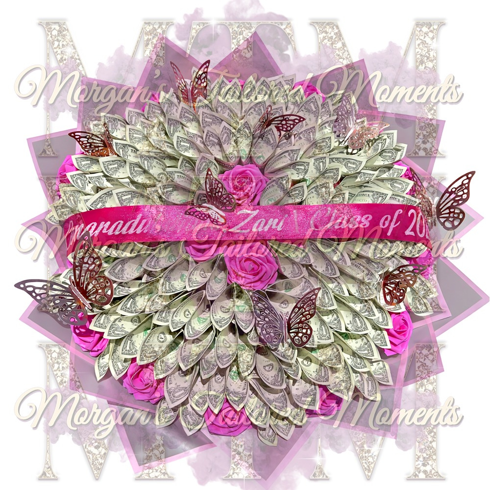Luxury Money Bouquet – Custom Graduation, Birthday Cash Gift Arrangement (Processing Time 4-6 Business Days)
