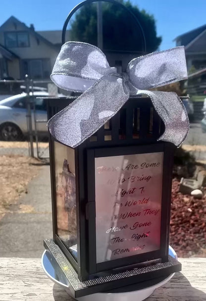 Personalized Rhinestone Photo Lantern
