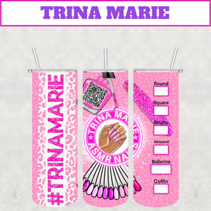 Customizable Nail Tech Tumbler add Name & QR Code