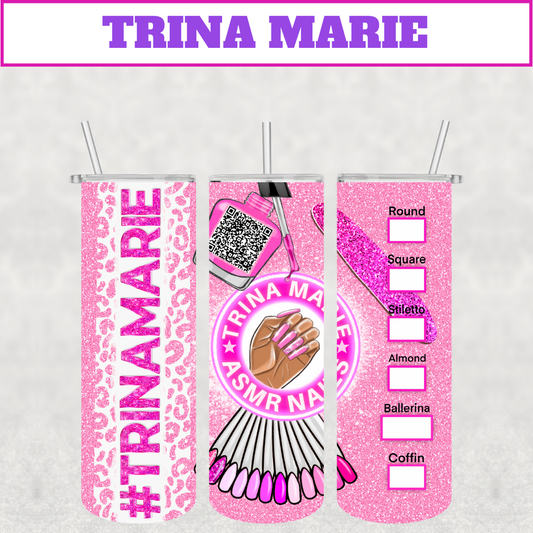 Customizable Nail Tech Tumbler add Name & QR Code