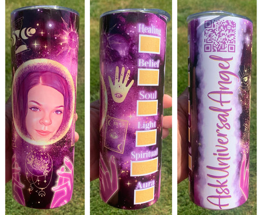 Customizable Psychic/Tarot Tumbler add Name,QR Code & Picture