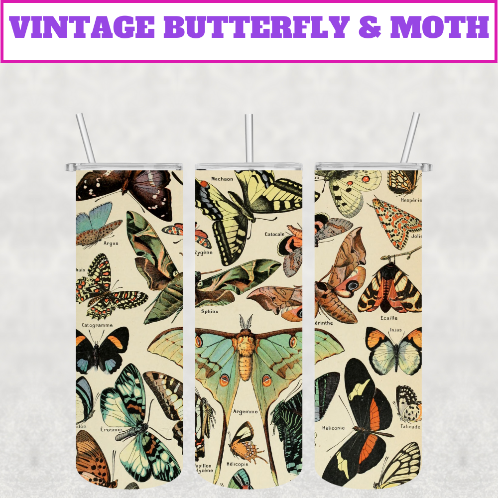The Vintage Butterfly & Moth Steel Tumbler